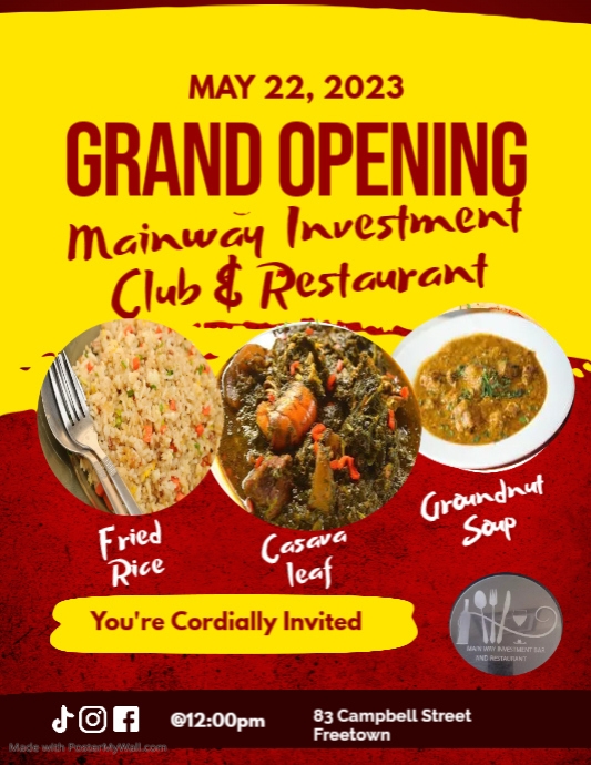 Grand Opening Restaurant Menu | PosterMyWall