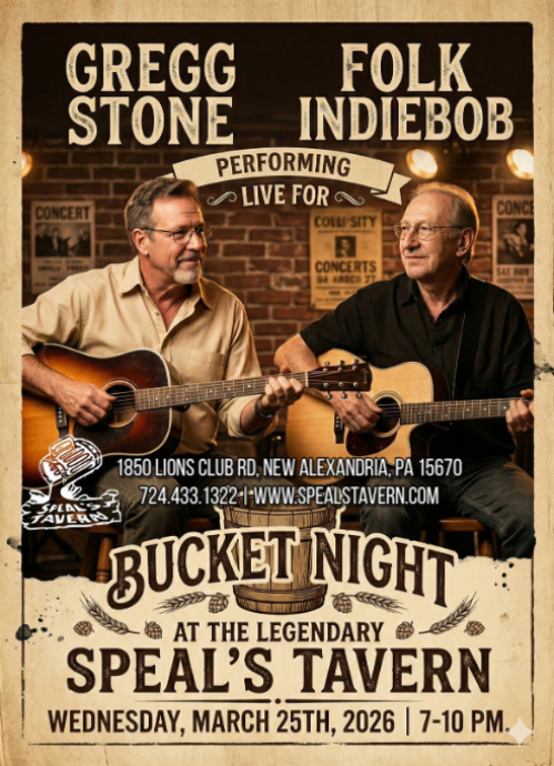 Gregg Stone and Folk IndieBob perform live for Bucket Night at Speal's