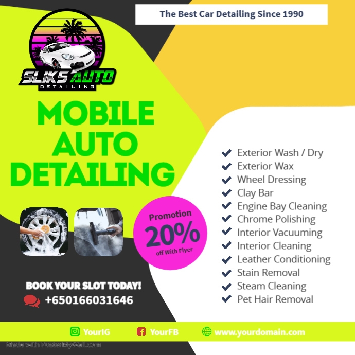 Mobile car detailing instagram template PosterMyWall