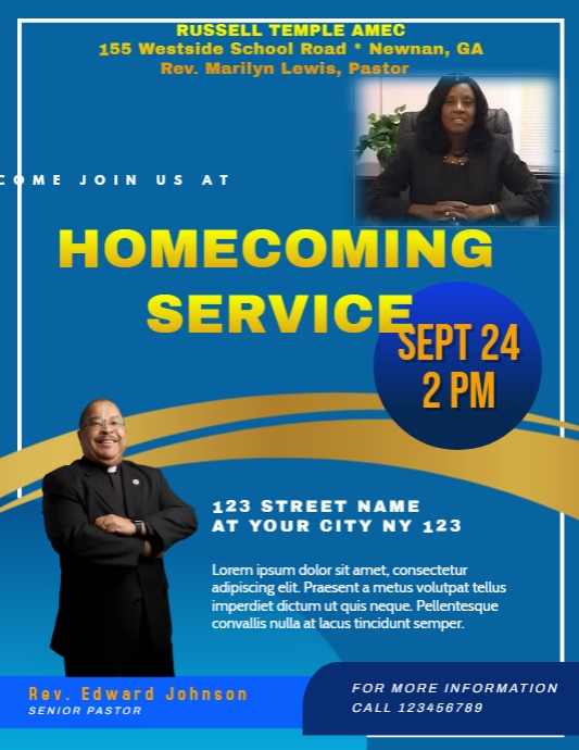 Homecoming Church Service | PosterMyWall