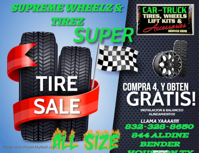 SUPREME TIRE SALE PosterMyWall