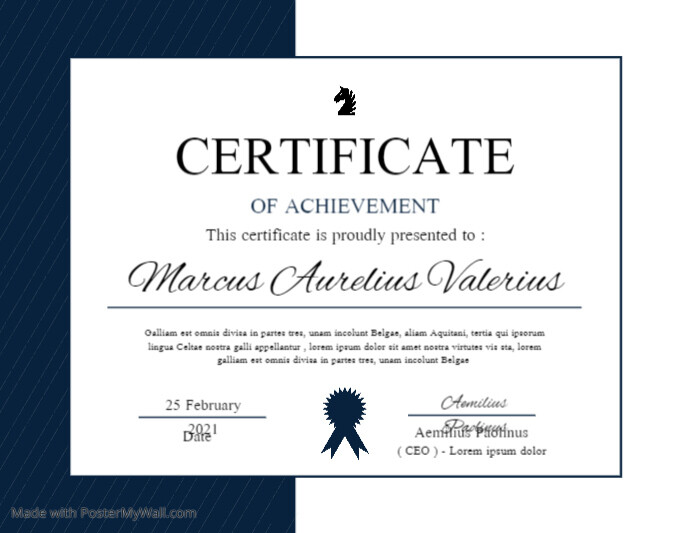 modern geometric certificate of achievement