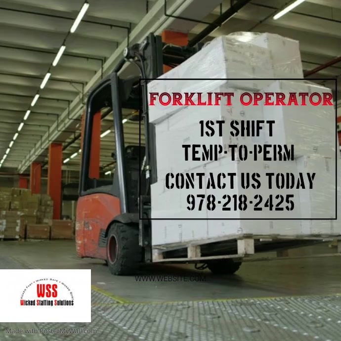 Copy of FORKLIFT DRIVER WANTED NEEDED Template PosterMyWall