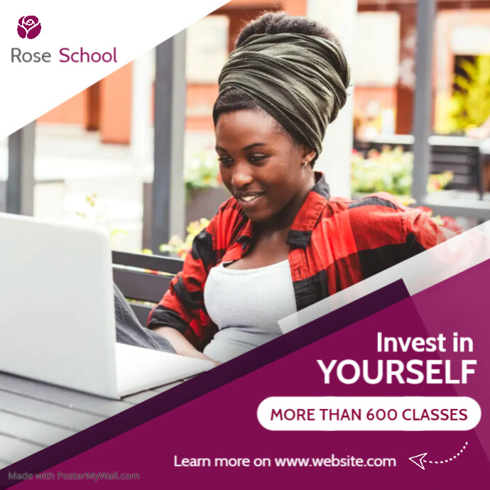 online school minimal advertisement template