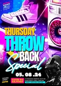 Throw Back Thursday Event Party Flyer Poster A4 template
