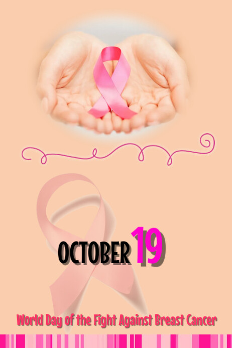 October 19 breast cancer fight Poster template