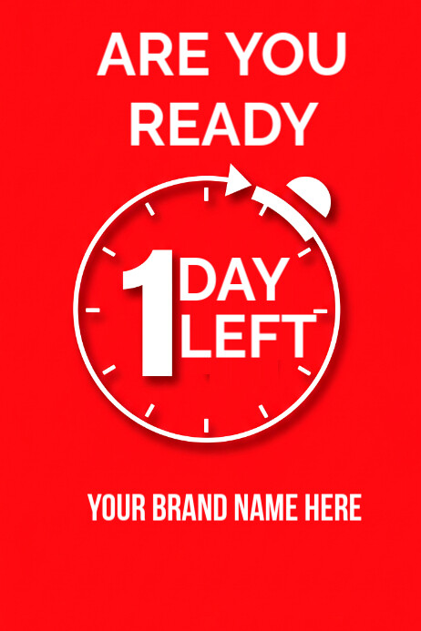 1 DAY LEFT COUNTDOWN DESIGN Poster template
