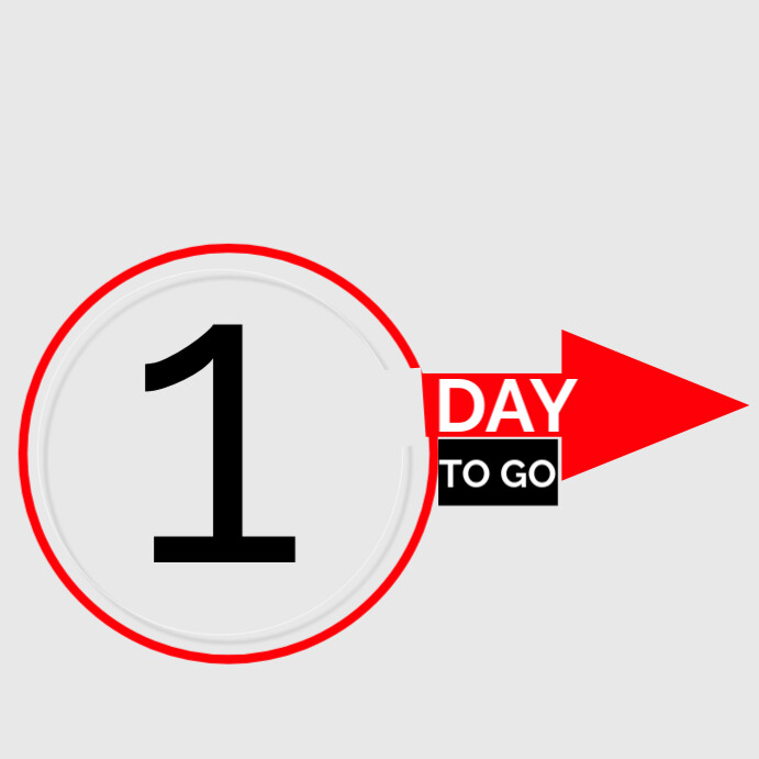 1 DAY LEFT COUNTDOWN TEMPLATE Instagram Post
