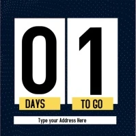 1 days to go countdown design Instagram Post template