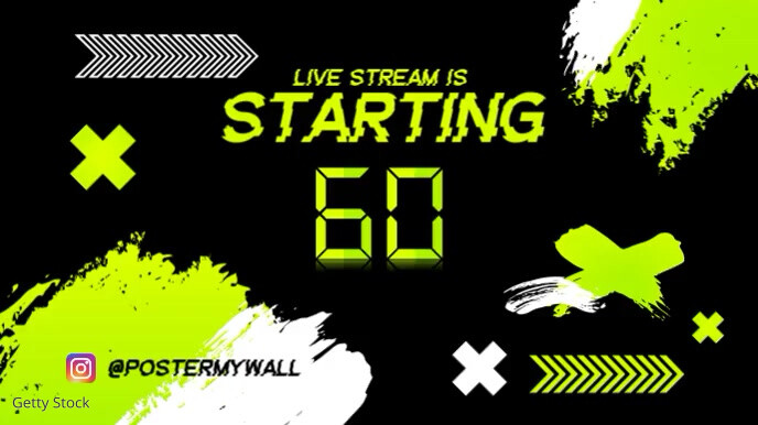 1 Min Countdown Timer Twitch Video Overlay Template | PosterMyWall