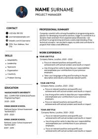 1 page A4 ATS friendly Resume CV template