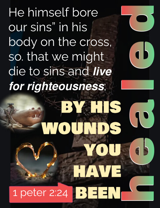 1 Peter 2:24  Bible Verse Christian Church Flyer (US Letter) template