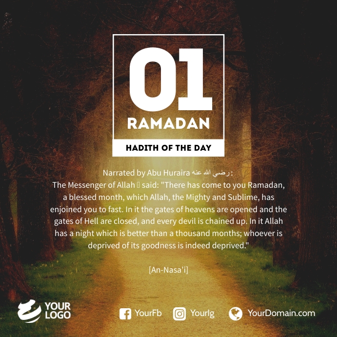 1 ramadan hadith instagram facebook template | PosterMyWall