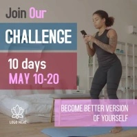 10-Day Wellness Challenge Instagram Video Tem Квадрат (1 : 1) template