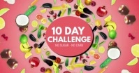 10 Days Challenge no sugar no carb fit health Facebook Shared Image template