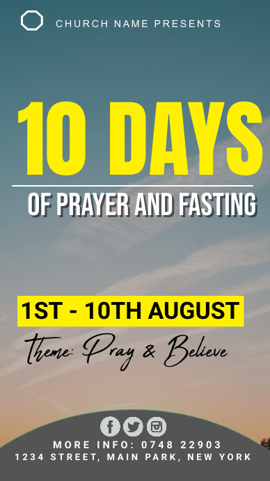 10 days of prayer and fasting Instagram Story template