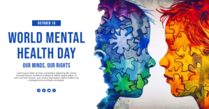 White World Mental Health Day Изображение, которым поделились на Facebook Template