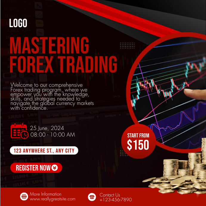 Copy of 10-Red and Black Modern Forex Trading Instagr | PosterMyWall