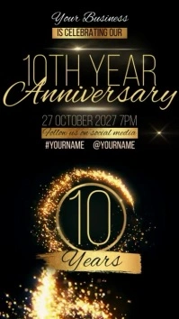 10 year anniversary design template Instagram-verhaal