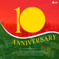 10 Years Company Anniversary Template Instagram Post