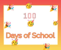 100 days of school สามเหลี่ยมขนาดกลาง template