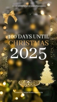 100 Days until Christmas 2025 post design template Instagram Story