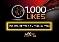 1000 likes Postcard template