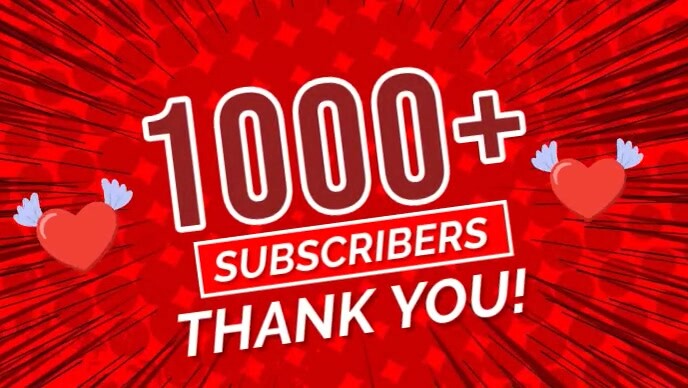 1000 Subscribers Youtube Video Template เทมเพลต Postermywall