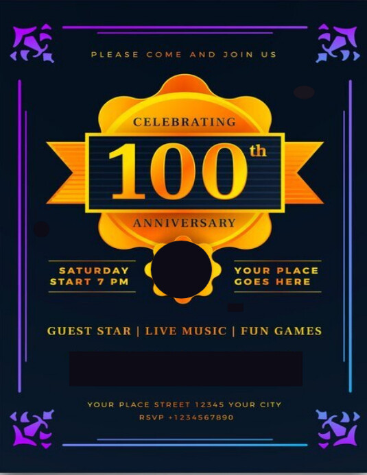 100th anniversary celebration Flyer (US Letter) template