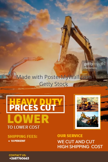 Construction Equipment Rental Banner | PosterMyWall