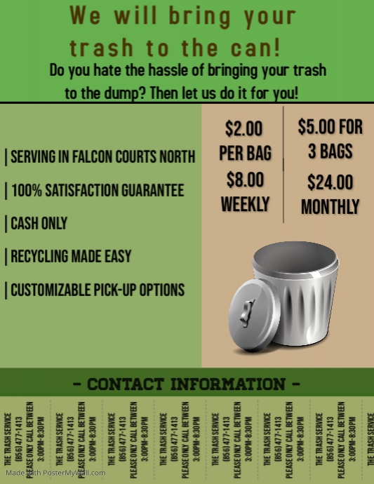 Trash Service Flyer | PosterMyWall