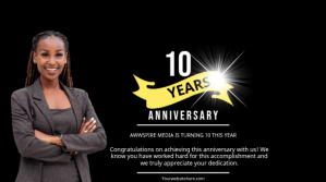 Black 10th Work Anniversary Flyer YouTube Thumbnail Template