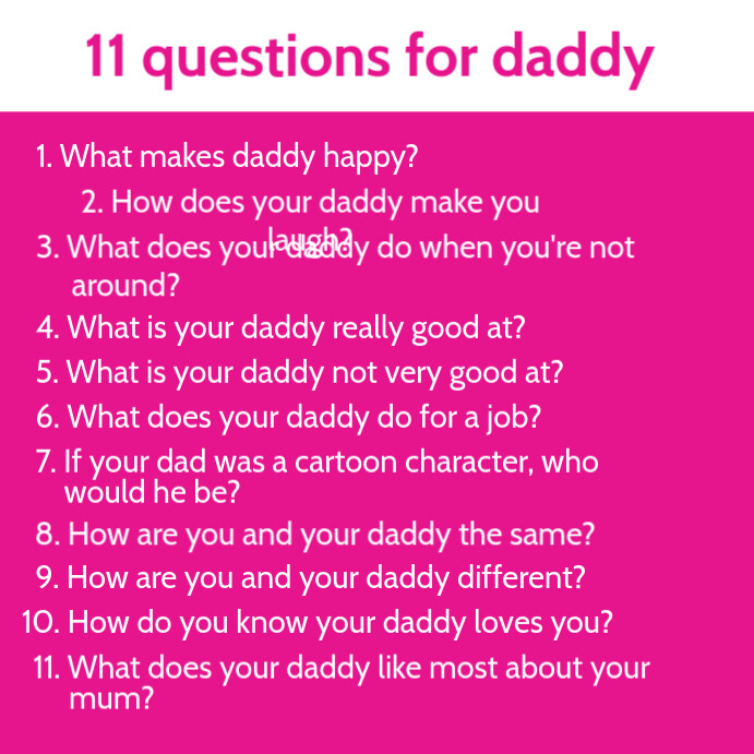 11 Questions on Father's Day Template | PosterMyWall