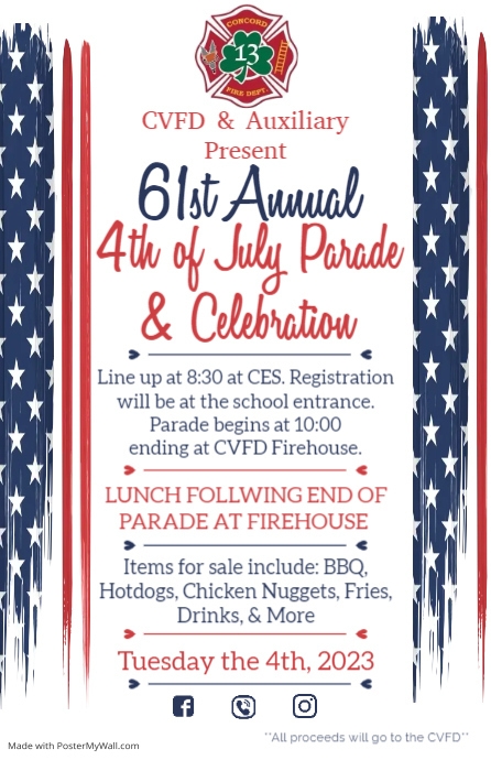 CVFD July 4th Parade 2023 | PosterMyWall