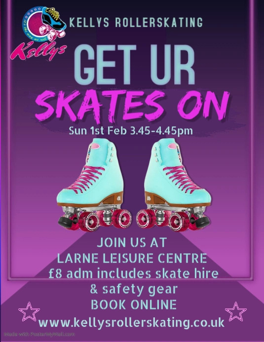 Copy of Purple Retro 50's Roller Skating Flyer Templa | PosterMyWall