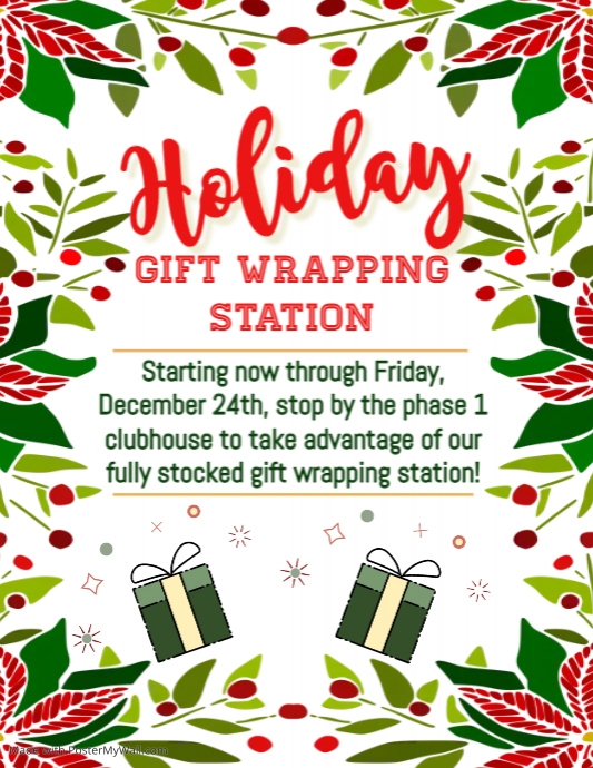 Copy of holiday gift wrapping PosterMyWall