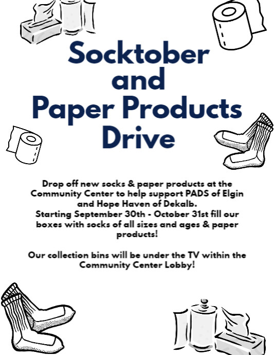 Socktober & paper drive v1 PosterMyWall