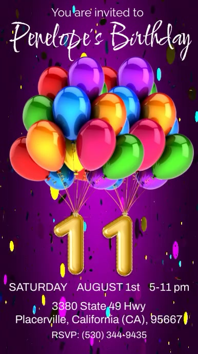 11th birthday video invitation Template | PosterMyWall 11th birthday video invitation Template | PosterMyWall