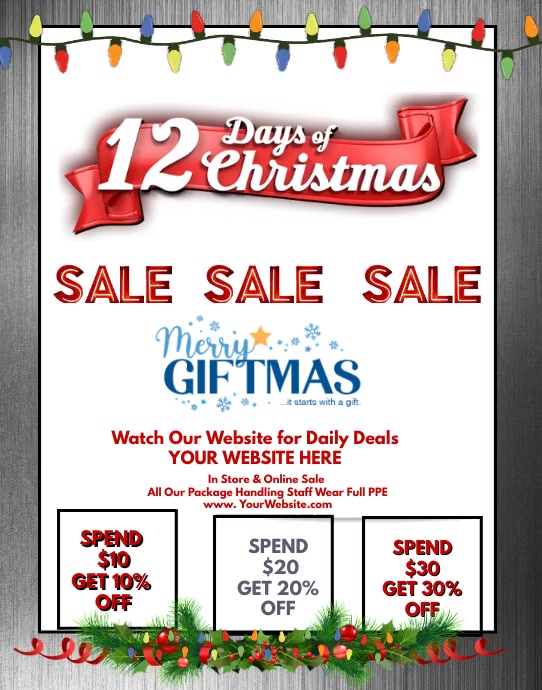 12 Days Of Christmas Sale Template