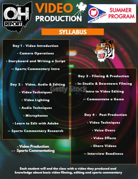 Mansfield Senior Video Production Course (1) Flyer (US Letter) template