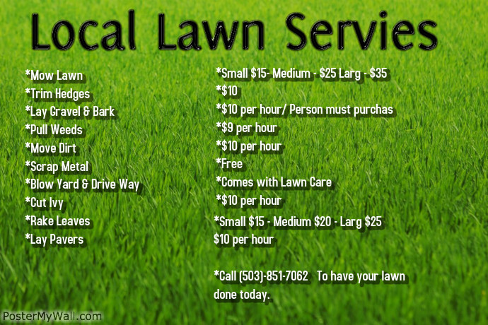 your local lawn care services postermywall local lawn care service