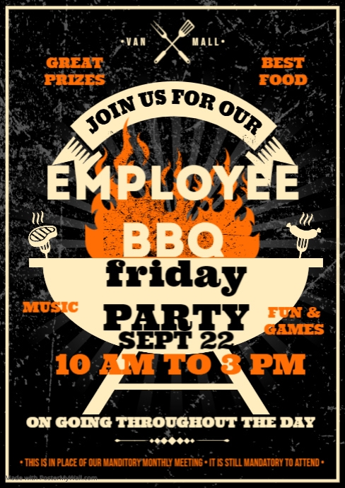 BARBECUE PARTY POSTER A4 template