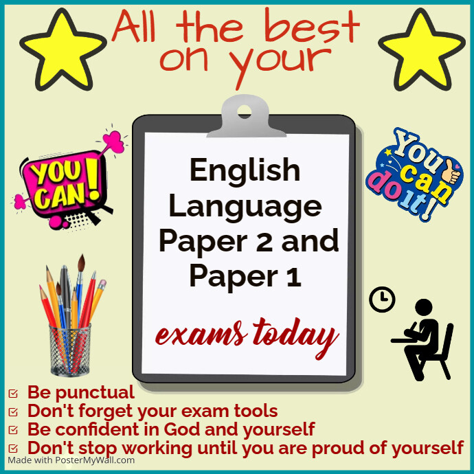 Good luck for your exams | PosterMyWall