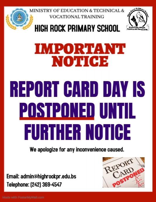 Copy of Report Card Postponed | PosterMyWall