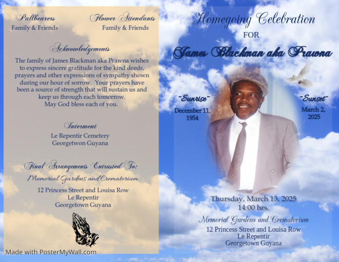 1 - Funeral Program cover | PosterMyWall