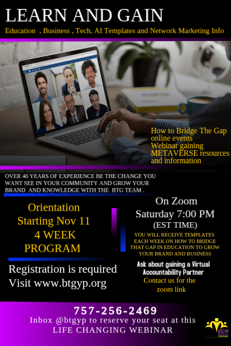 How to Use Webinar Zoom Conferencing Poster template