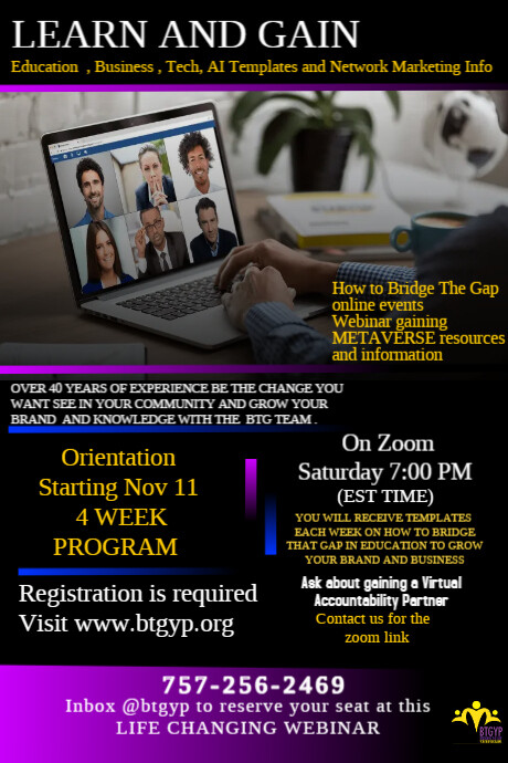 How to Use Webinar Zoom Conferencing Poster template