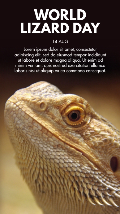 14 Aug - World Lizard Day Template | PosterMyWall