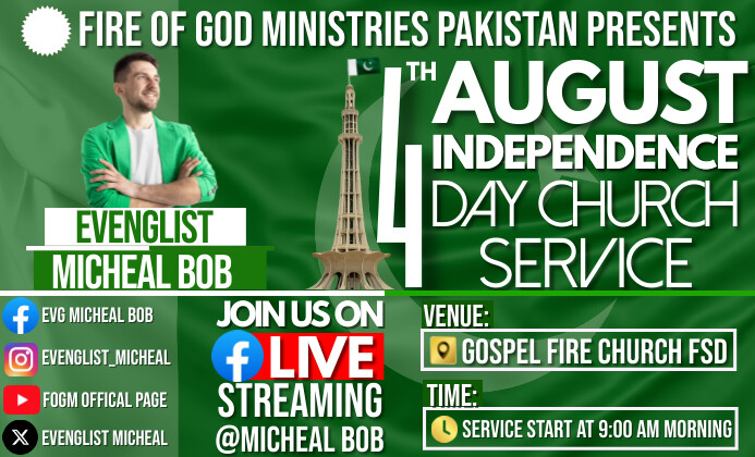 August Church Program 14 August Church service Template | PosterMyWall