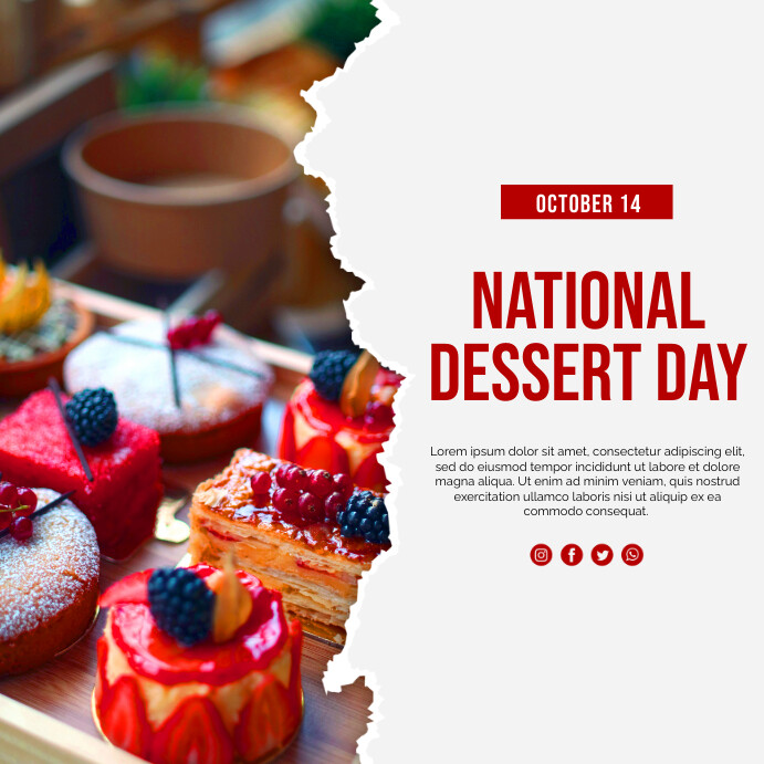 14 Oct National Dessert Day Template PosterMyWall